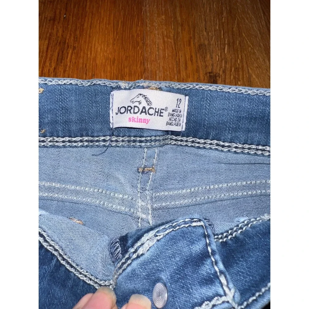 Jordache Girl 12‎ Blue Denim Medium Wash Stretch Adjustable Skinny Jeans